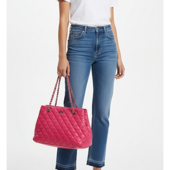 Kate Spade Pink Quilted Barbiecore Shoulder Bag with Gold Chain - Picture 16 of 16